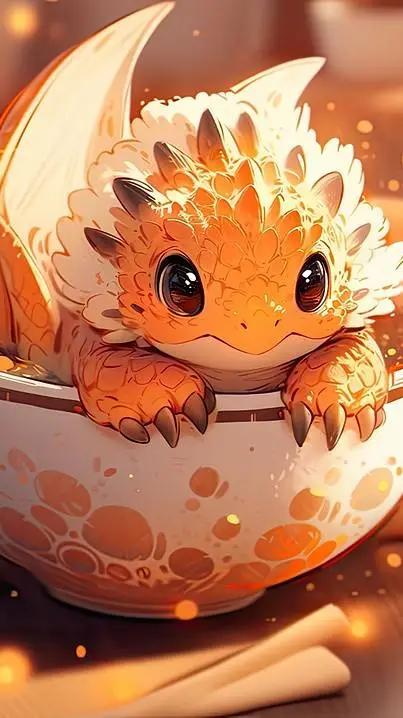 ai character: baby pet dragon background