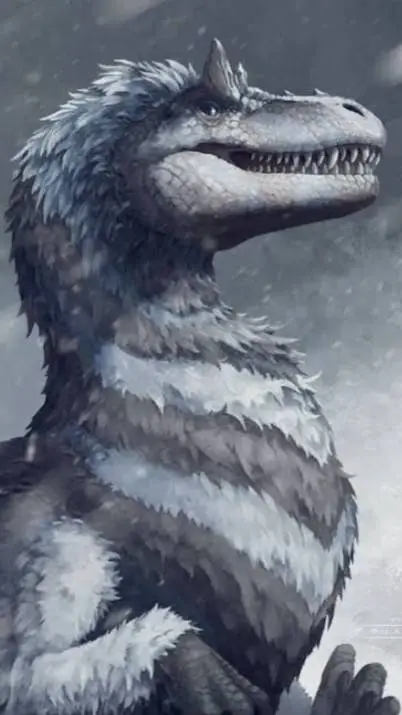ai character: snowy background