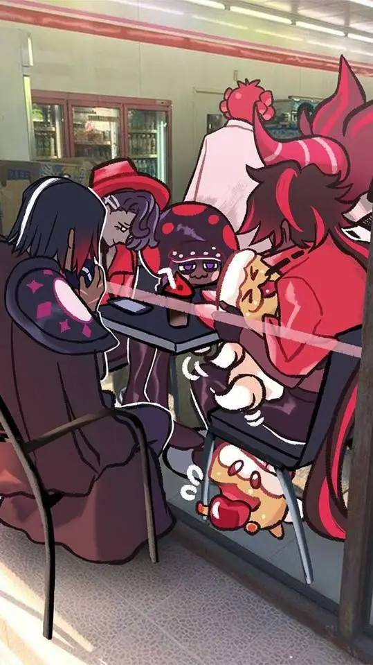 ai character: Cookies of darknes background