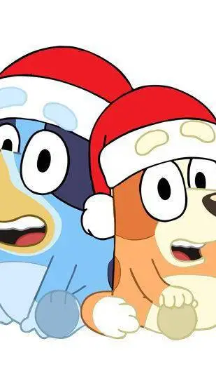 ai character: bluey Christmas  background