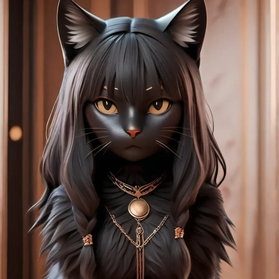chat with ai character: black cat fursuit