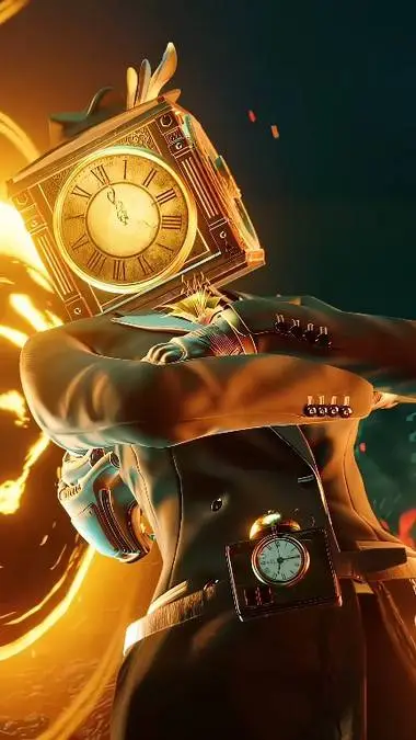 ai character: future clockwoman background