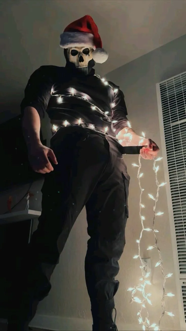 ai character: COD AT CHRISTMAS background