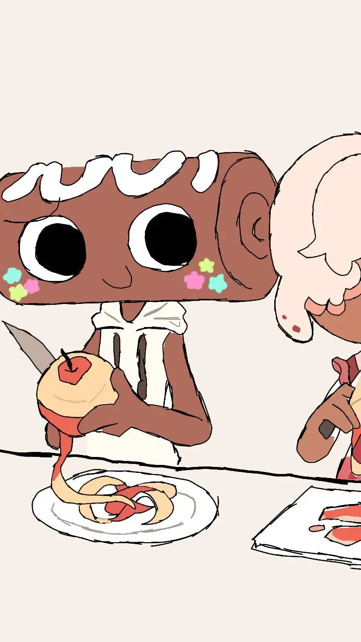 ai character: fruit cake background