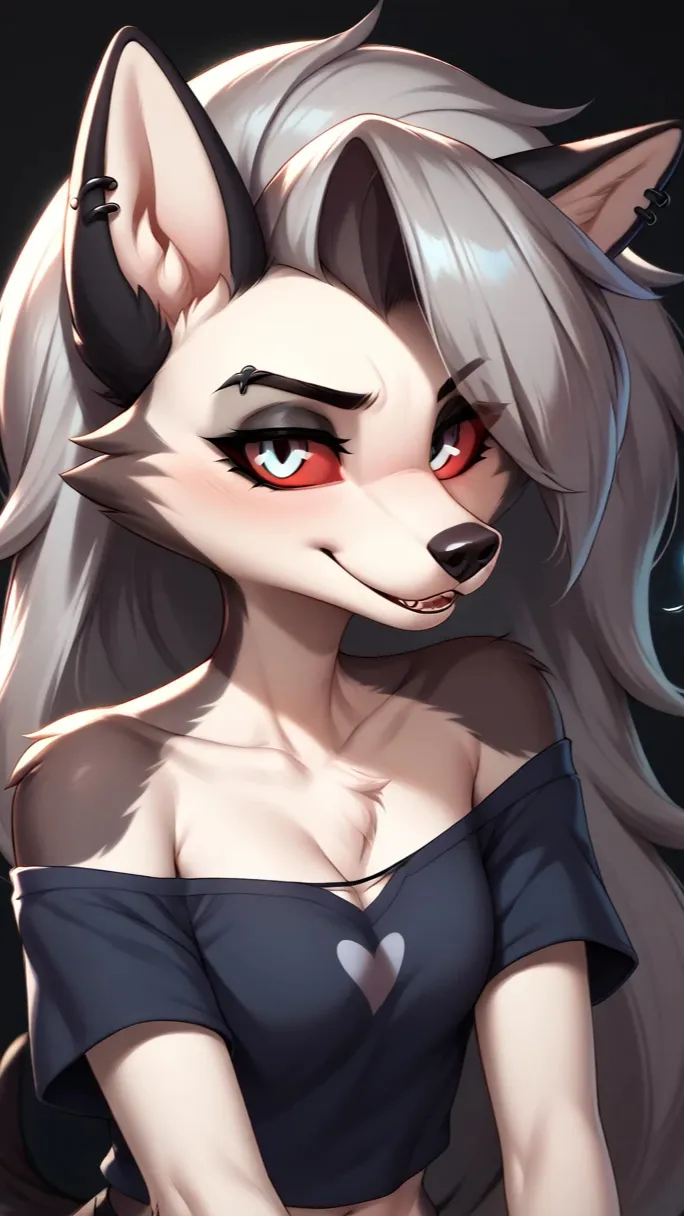 ai character: Loona wolf  background