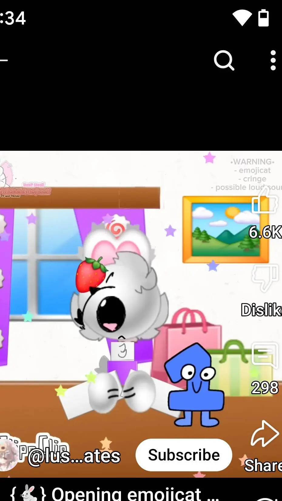 ai character: emoji cat shop bby background