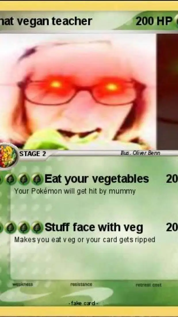 ai character: THAT vegan teacher background