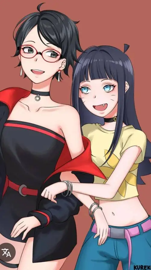 ai character: Sarada & Himawari  background