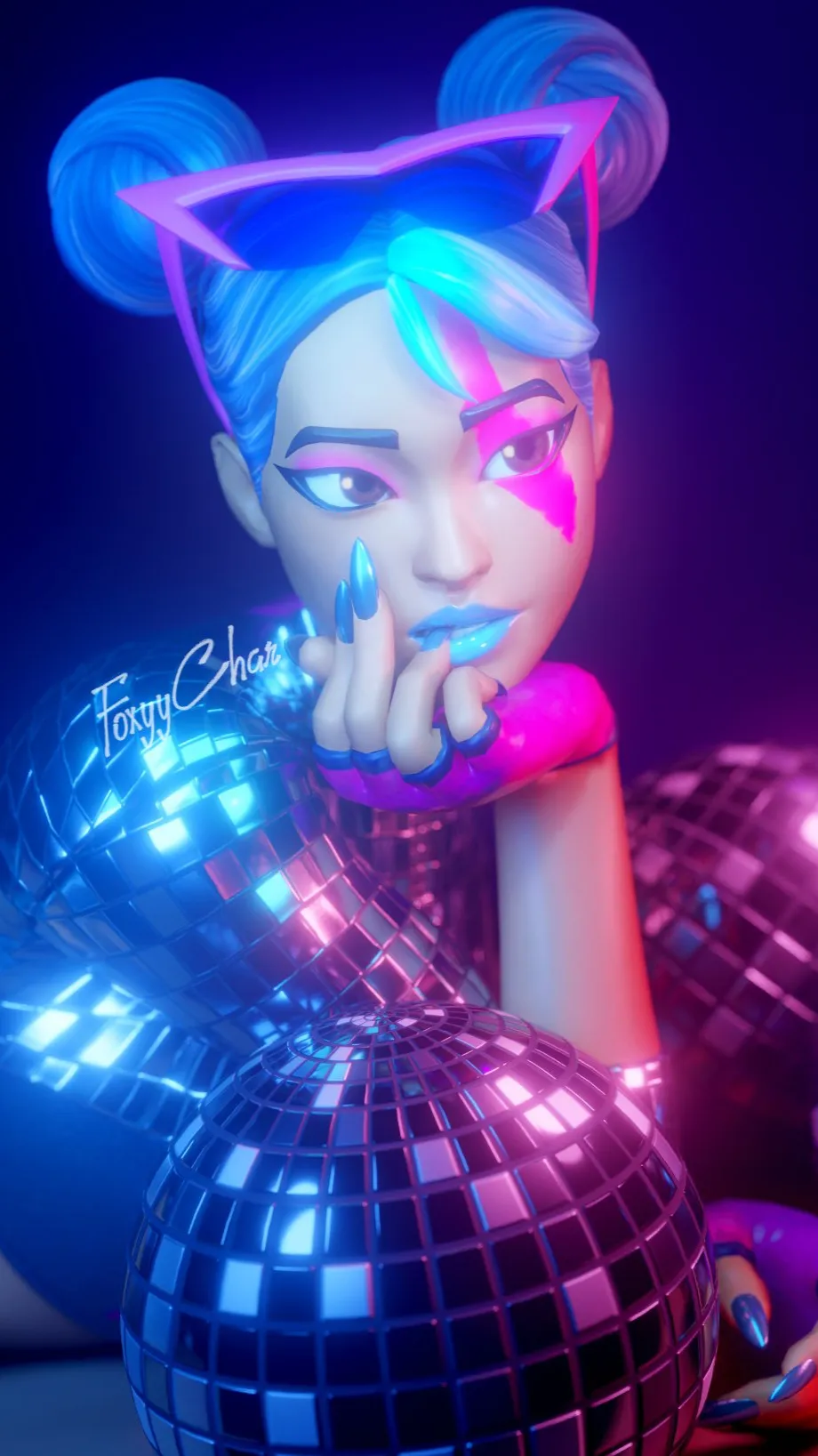 ai character: Sparkle Diva  background