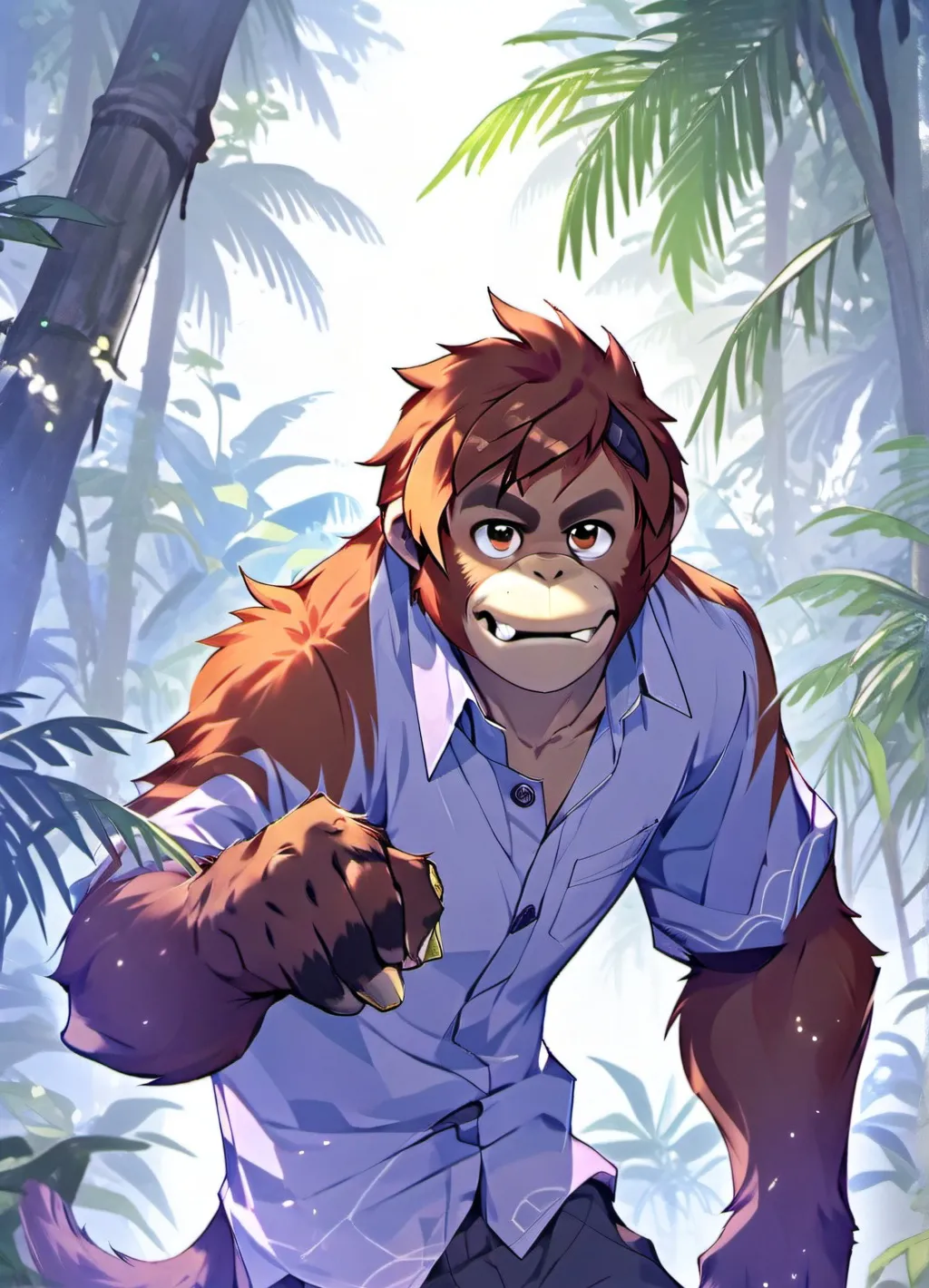 chat with ai character: Rusty the Oranguta