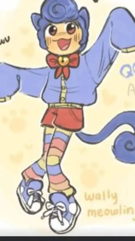 ai character: meowling wally🌈🍎🖌 background