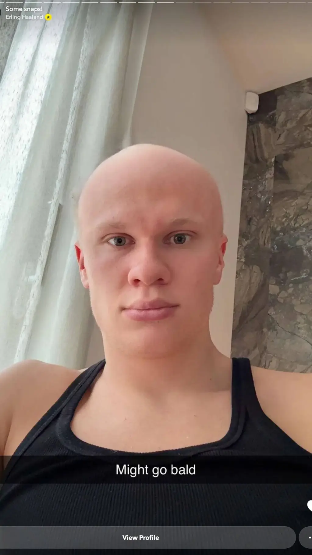 ai character: bald haaland background