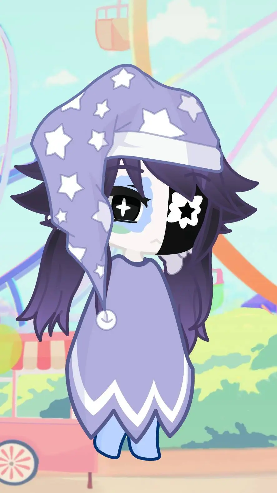ai character: moonlight background