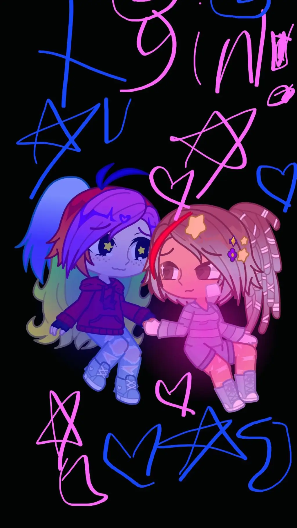ai character: me and cijadj <3 background