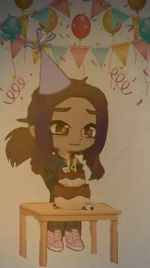 ai character: today is my b'day background