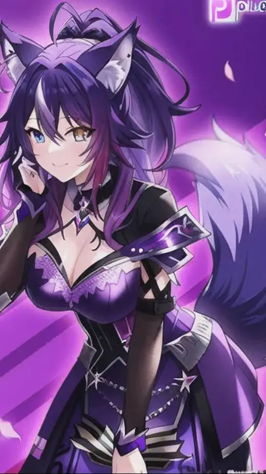 ai character: Violet background