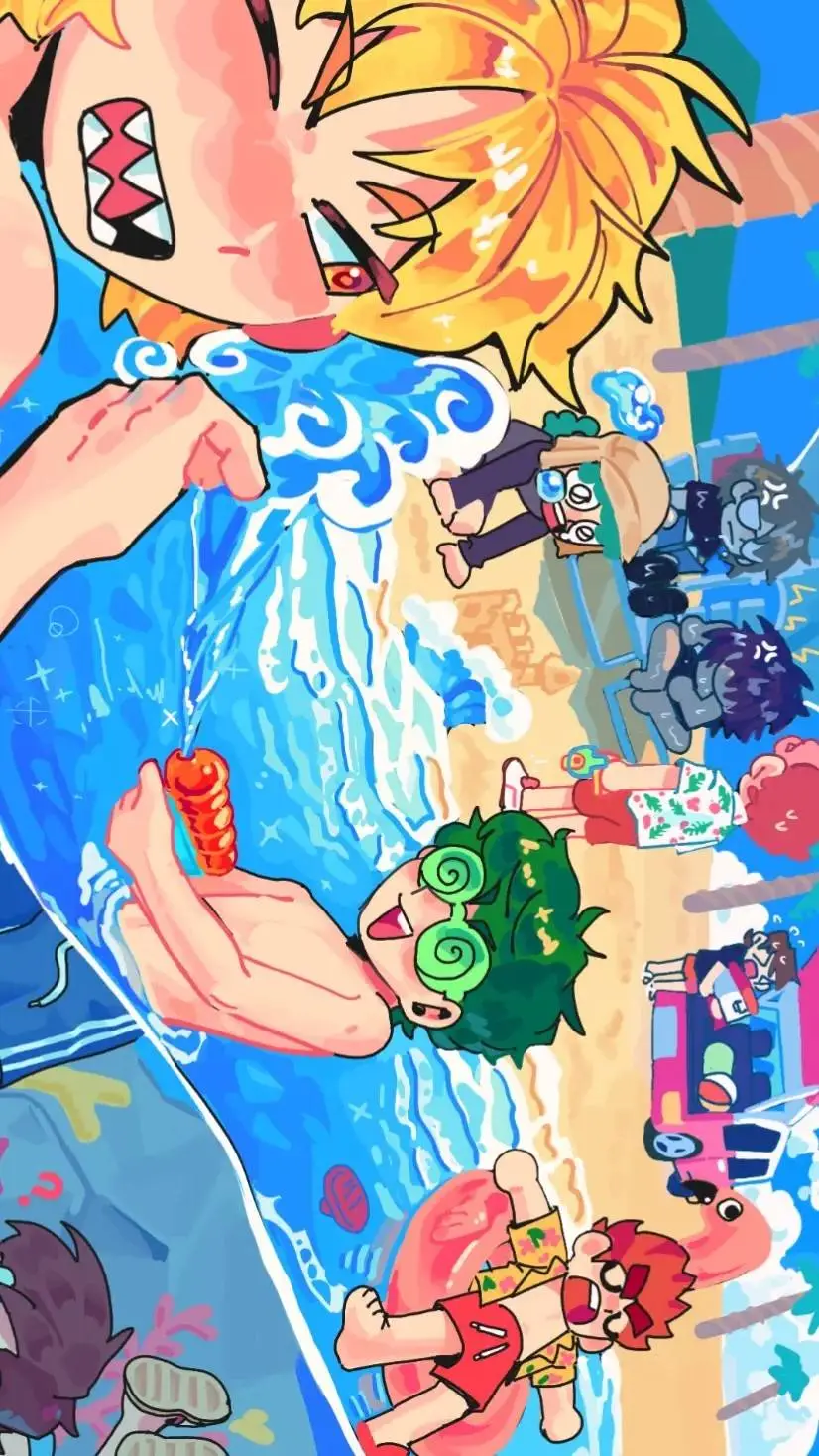 ai character: 13 cards beach-day background