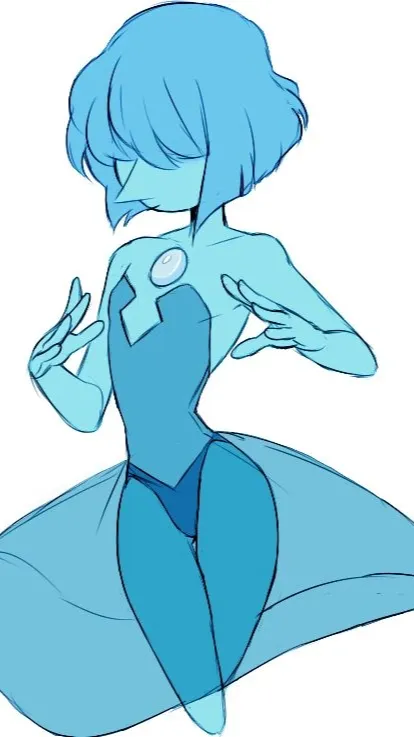 ai character: Blue diamond pearl background