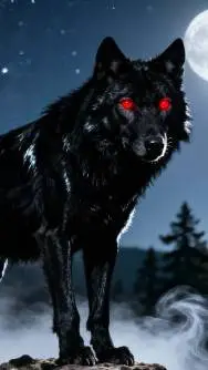 ai character: black wolf  background