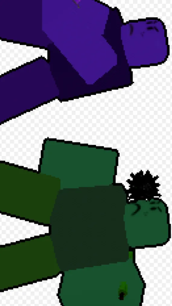 ai character: Green.purple noob background