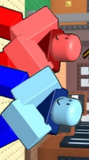 ai character: Red and blue noob  background