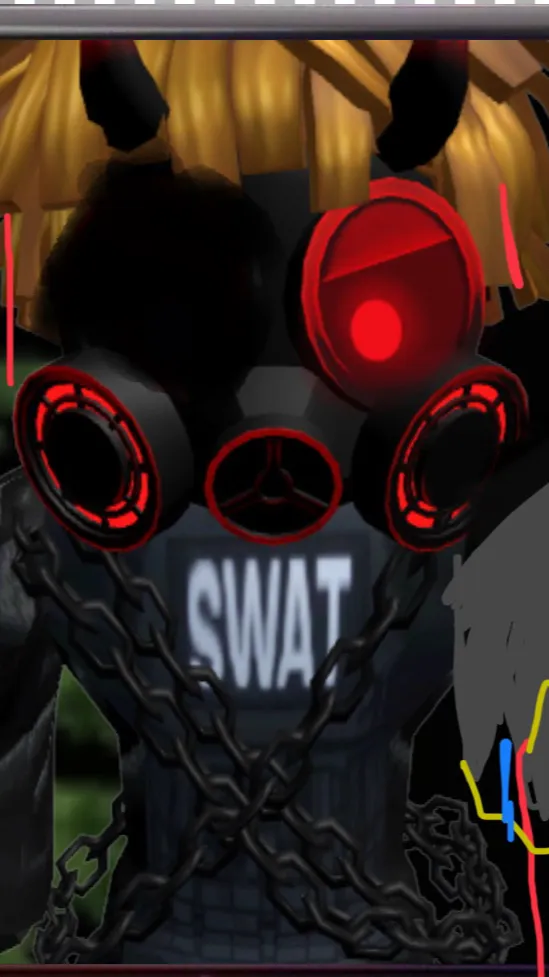 ai character: Cyborg swat bacon background