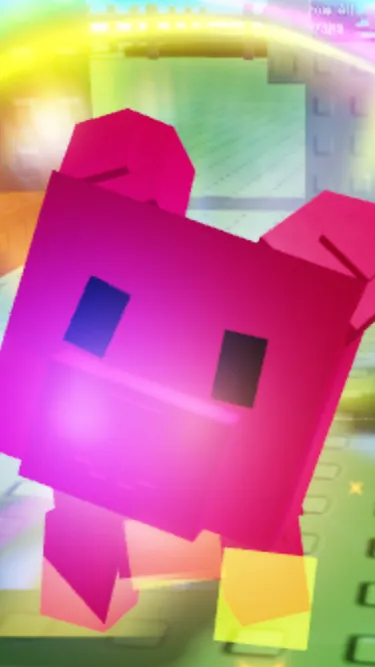 ai character: Rainbow red fox  background