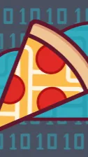 ai character: Big data Pizza background