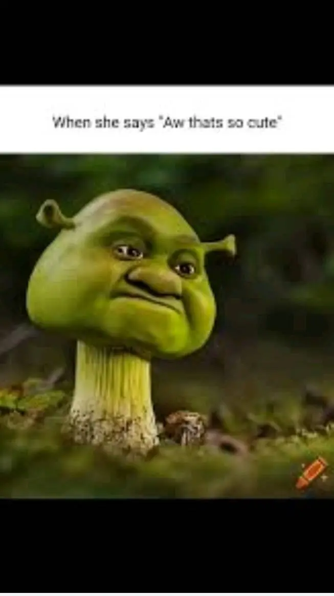 ai character: shrek mushroom  background