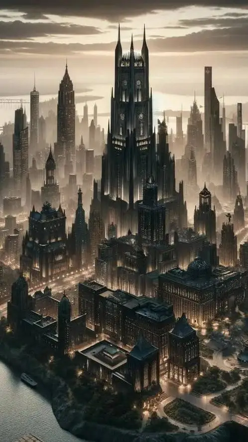 ai character: Gotham City  background