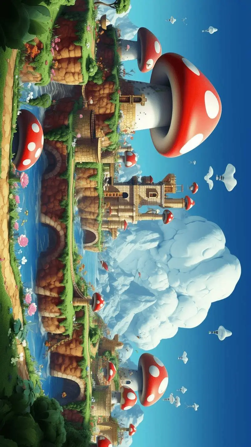 ai character: Mushroom Kingdom background