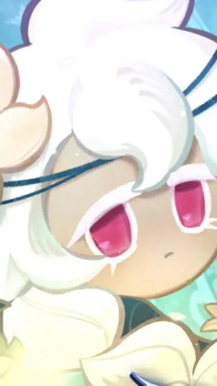 ai character: white lily cookie background