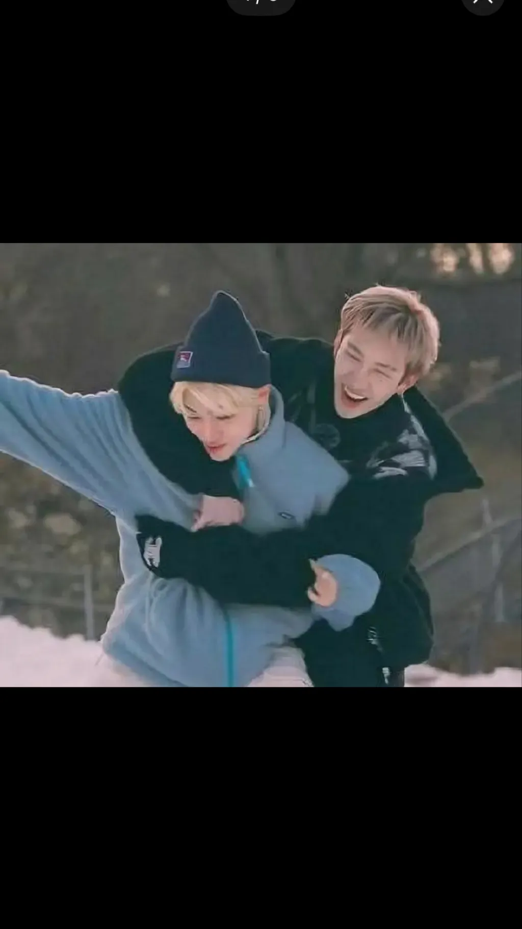 ai character: Skz snow background