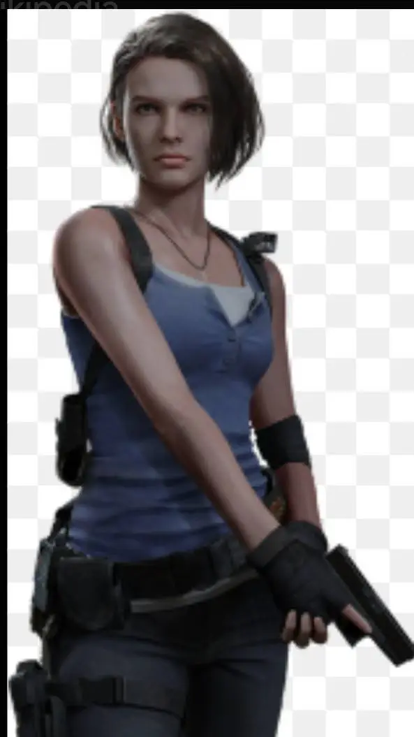ai character: Jill Valentine  background
