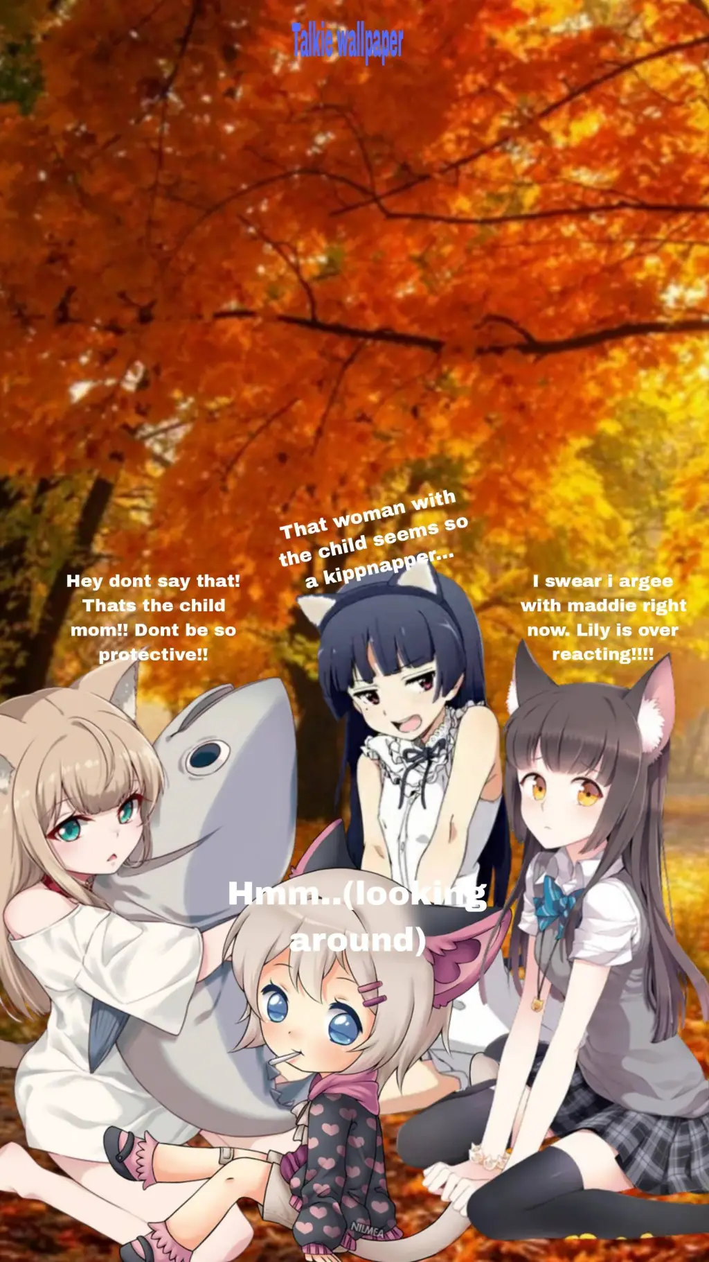 ai character: Cat girls group🍰💖 background