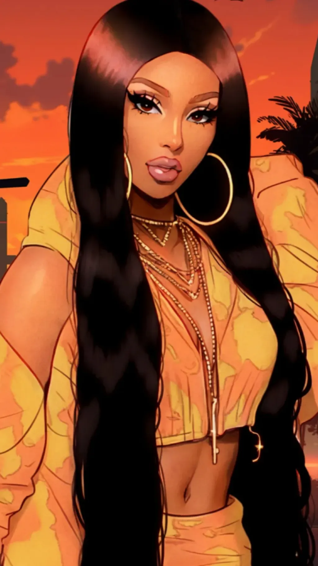 ai character: Cardi b  background