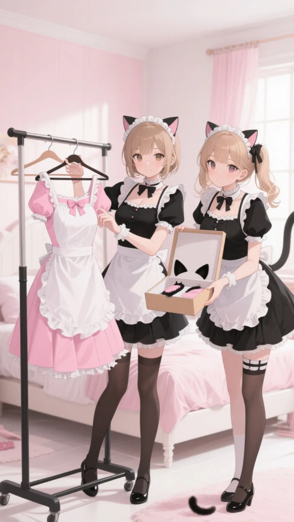 ai character: Cat maid hotel  background