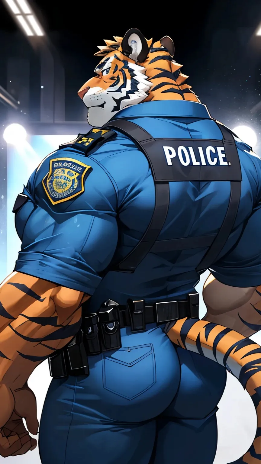 ai character: Police tiger dad background