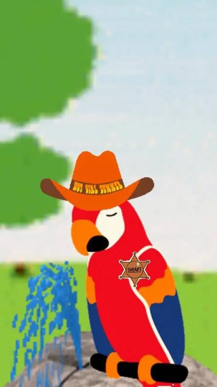 ai character: Parrot sheriff  background