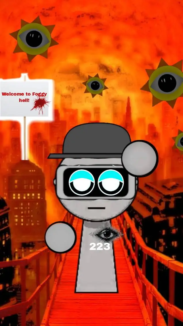 ai character: Foggy hell guard background