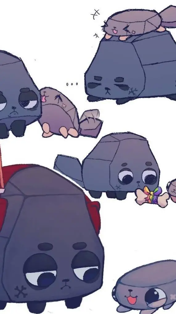 ai character: Pebble and Coal DW background