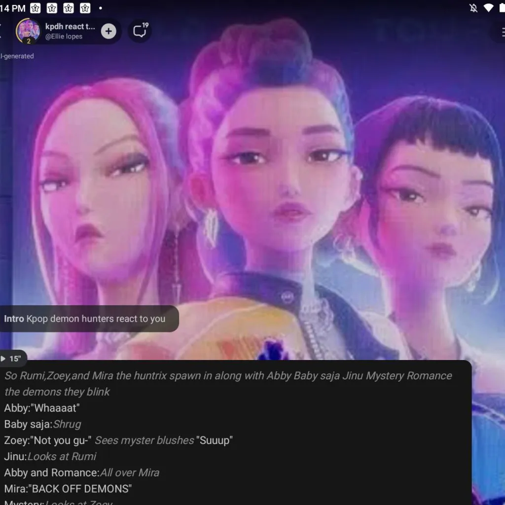 chat with ai character: kpop demon hunters
