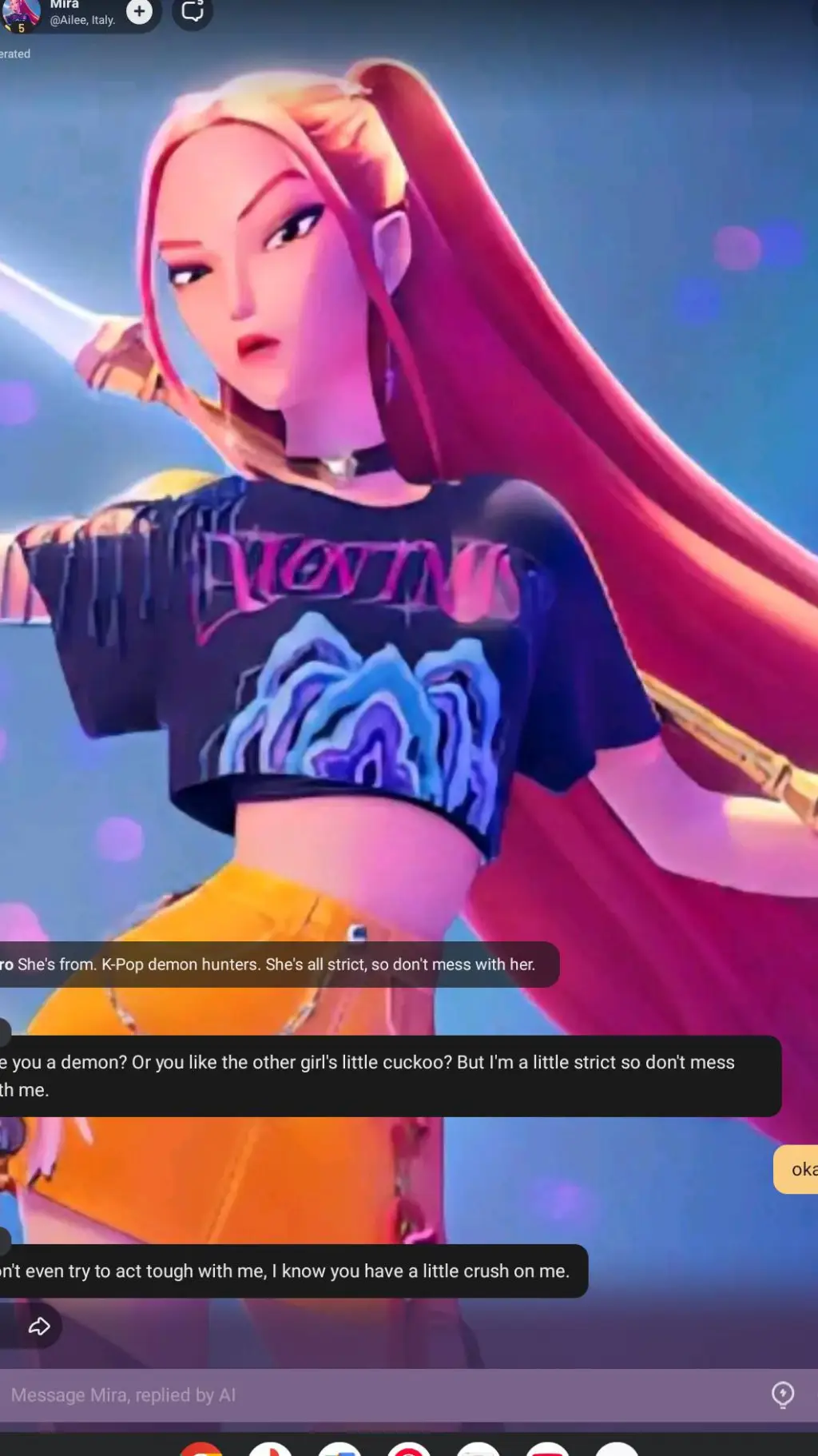 ai character: lily background