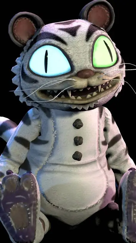 ai character: White Tiger Plush background