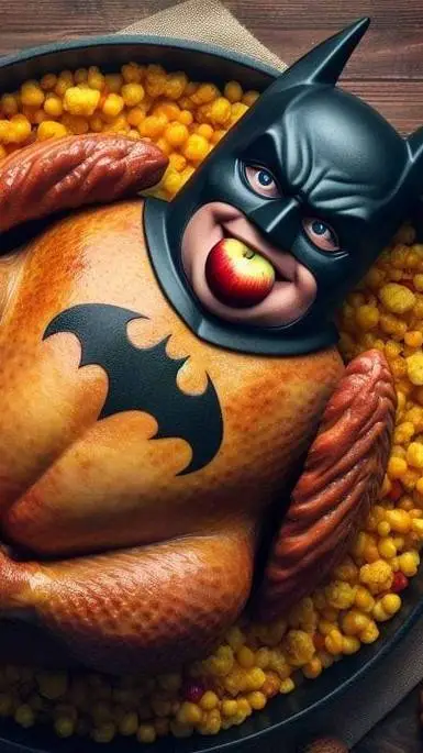 ai character: bat turkey roast background