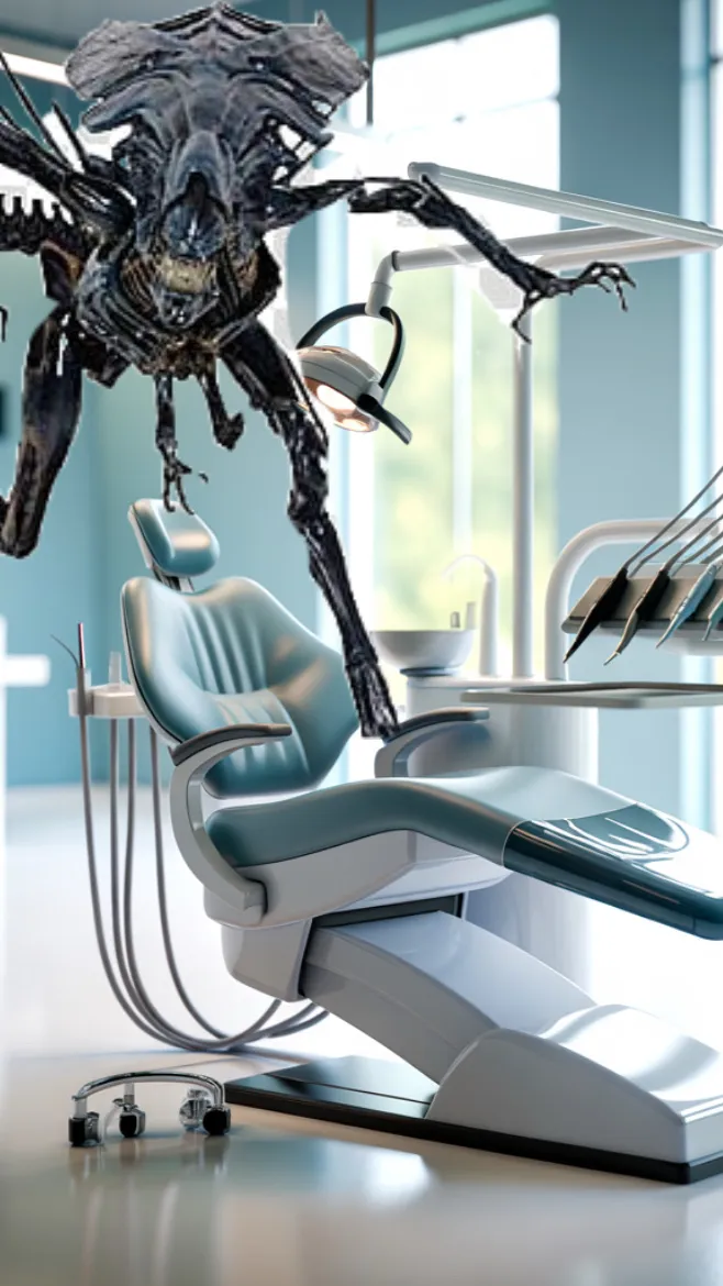 ai character: Xeno queen dentist background