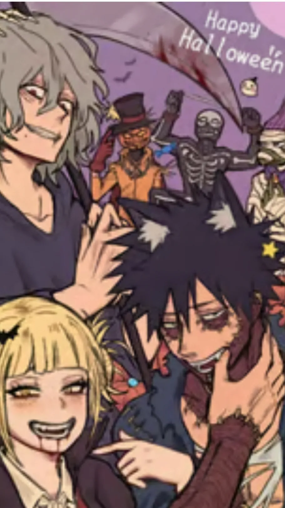 ai character: MHA Halloween background