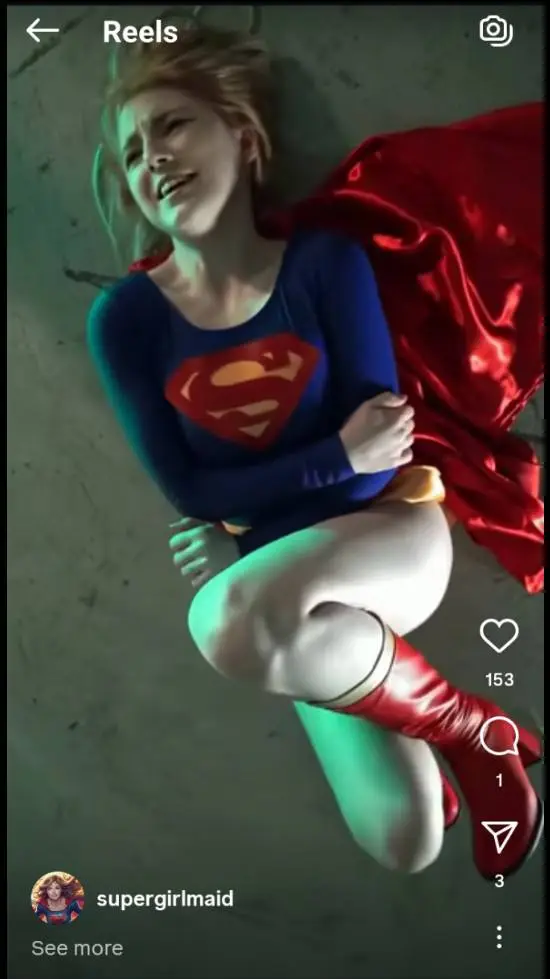 ai character: Super Girl  background