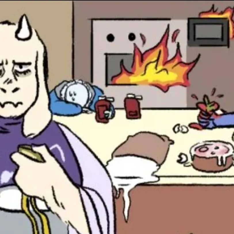 chat with ai character: Cooking disaster!