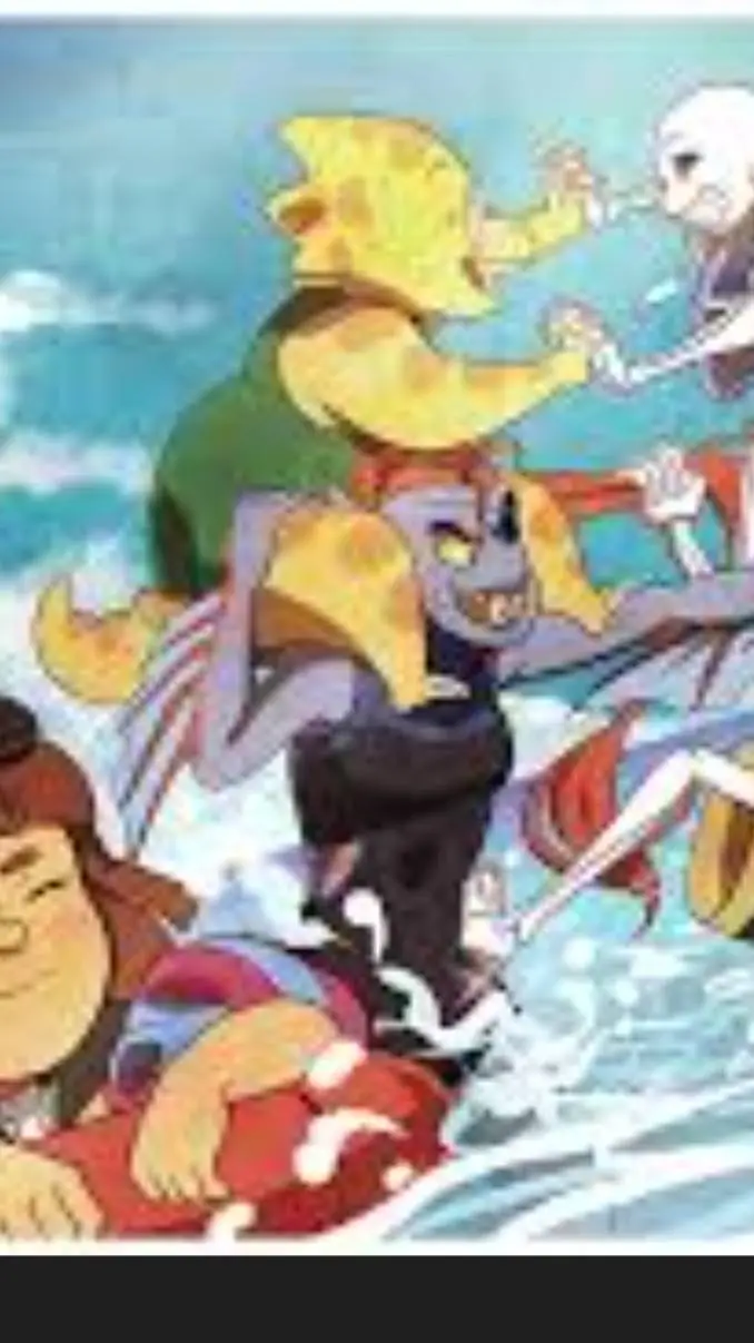 ai character: UT beach day background